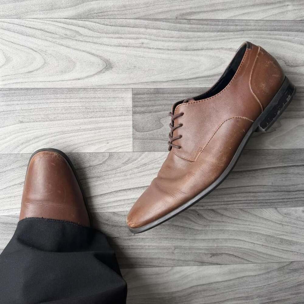 Calvin Klein Lucca Oxford Dress Shoes US 11.5 Brown Leather